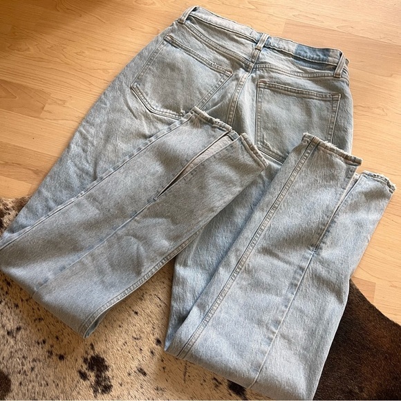 ABERCROMBIE & FITCH The 90s Straight‎ Curve Love Rise Split Hem Jeans Size 28/6 - Picture 11 of 11